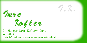 imre kofler business card